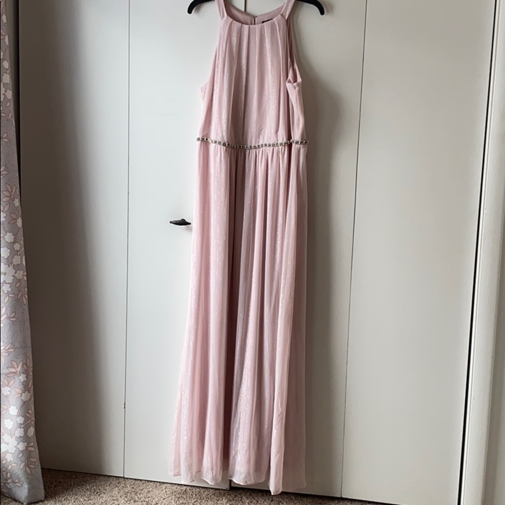 Blush pink bridesmaids dress